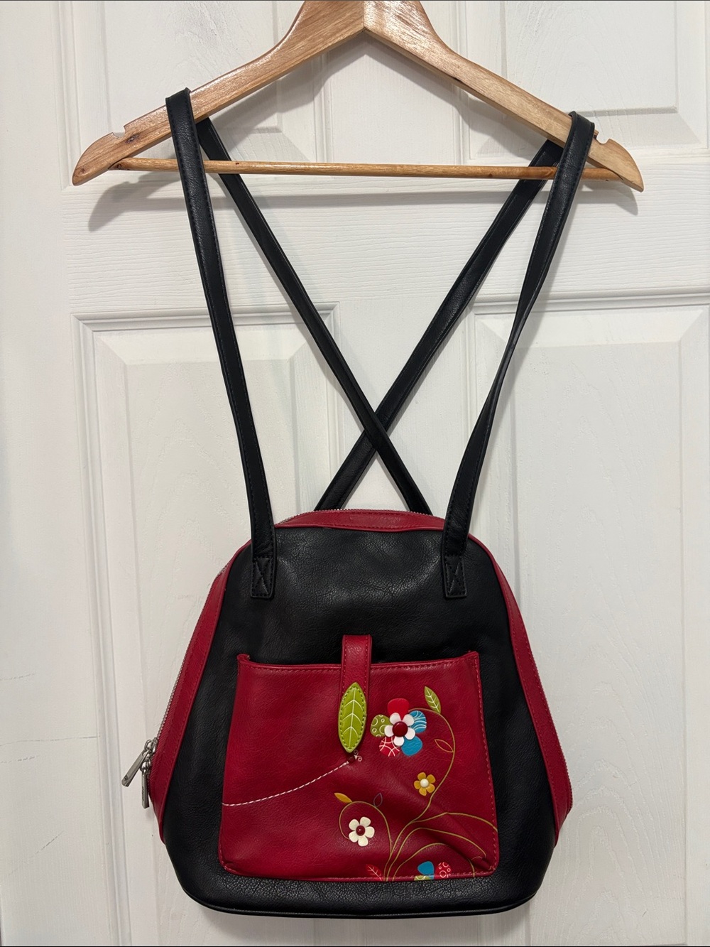 ESPE Vegan Leather Purse Backpack with Floral Design